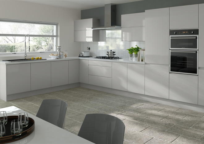 Ringmer High Gloss Light Grey Kitchen Doors From £6.95 Made to Measure.