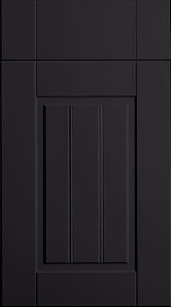 Tongue & Groove Matt Black Kitchen Doors